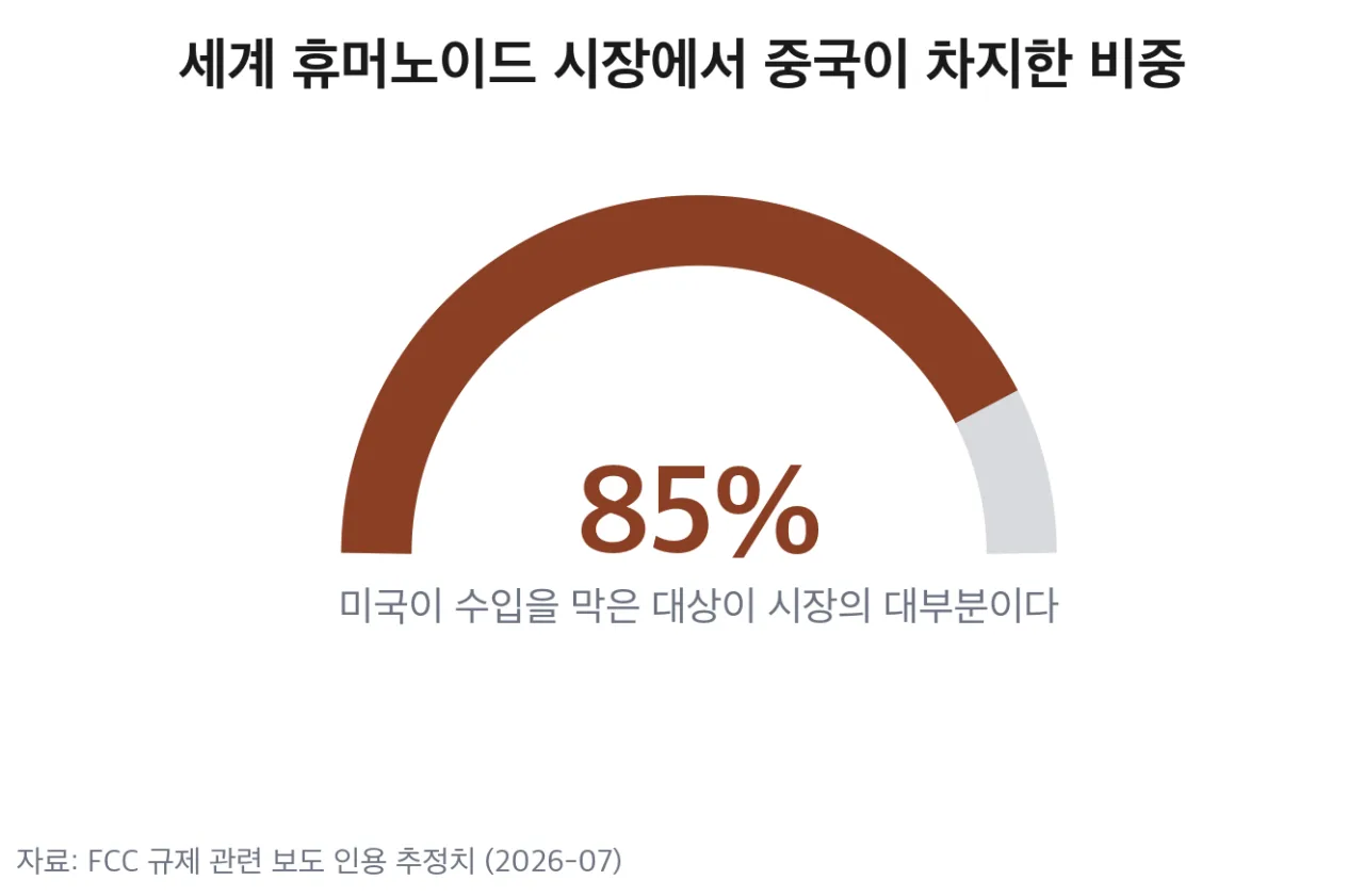 세계 휴머노이드 시장의 중국 비중