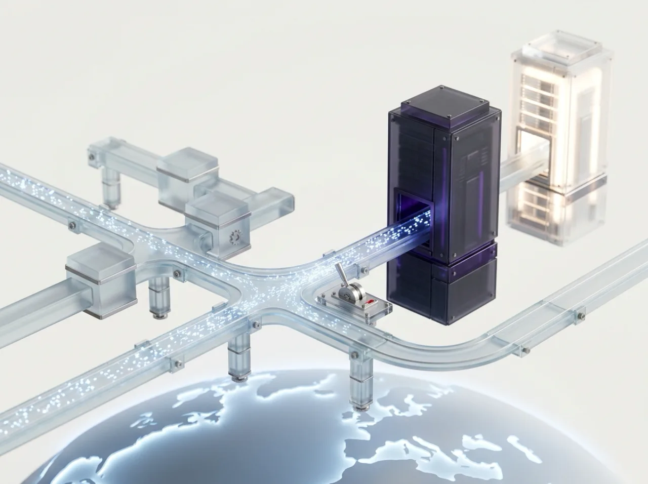 Concept image of connections heading to another server after DNS records change