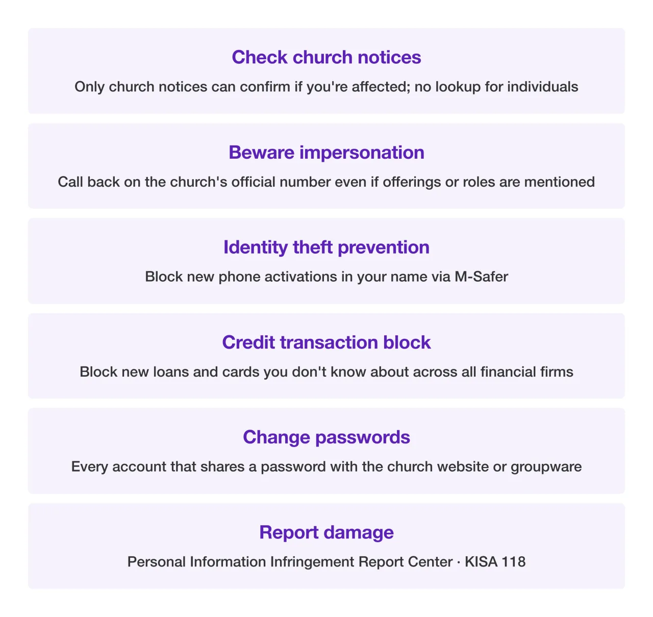 Member action summary card