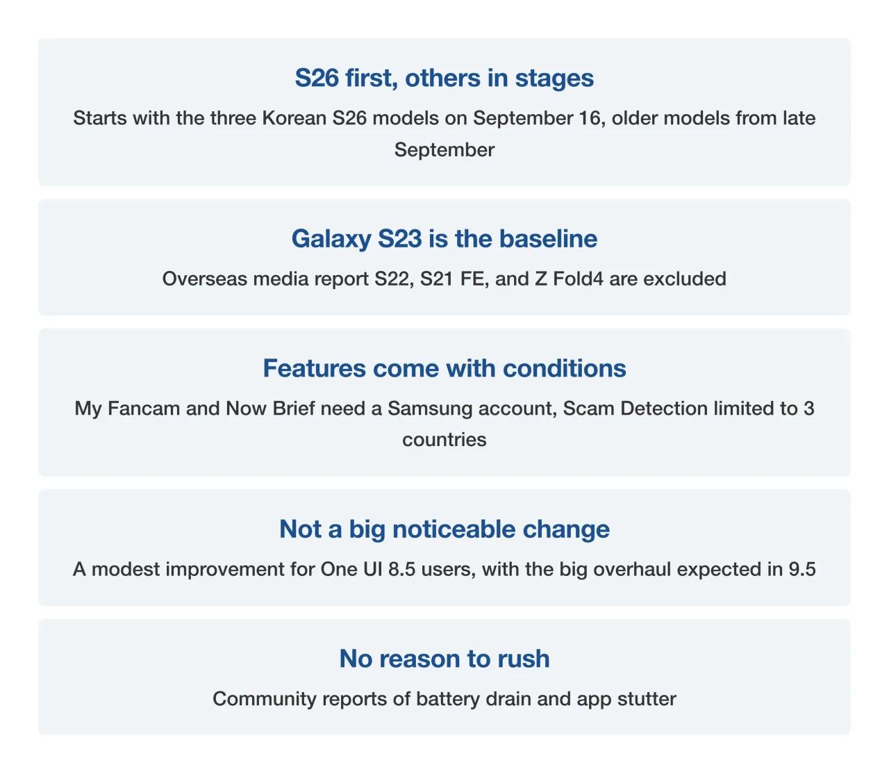One UI 9 summary card