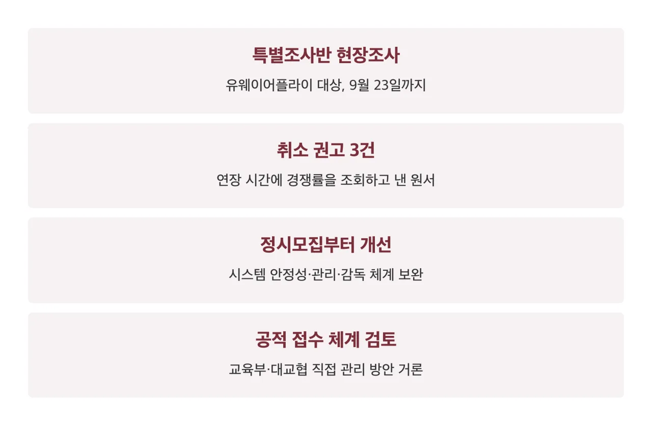향후 조치 정리